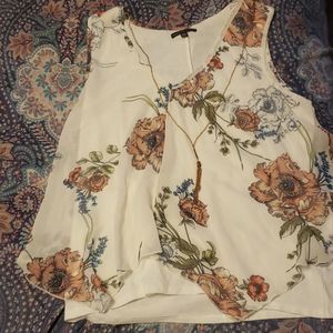 Sheer overlay tank with attached necklace